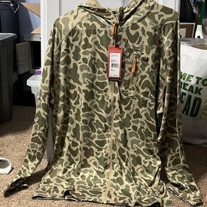 Southern Marsh Camouflage Lightweight Performance Stretch Zip Hoodie.